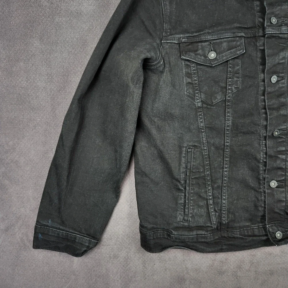 Levis Trucker Jacket Mens XXL Faded Black Denim Button Front Unlined 72334-0223
